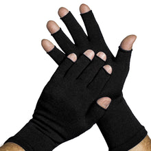 Load image into Gallery viewer, fingerless gloves in classic black. Keep warm and protect delicate hands