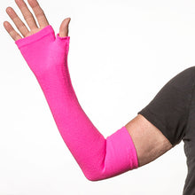 Load image into Gallery viewer, Pink long gloves with no fingers
