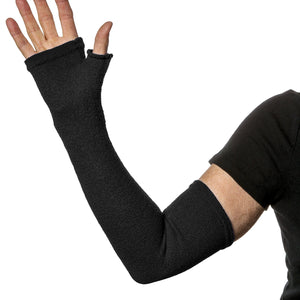 Long fingerless gloves for arm and hand protection